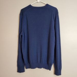 Jos. A. Bank Traveler mens sweater XL blue knit vneck long sleeves